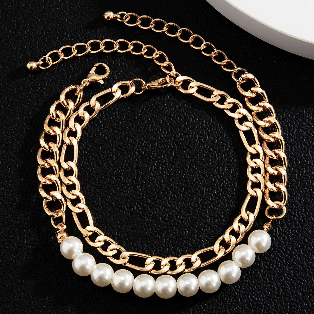 2pcs Men's Pearl Panel Bracelet Set